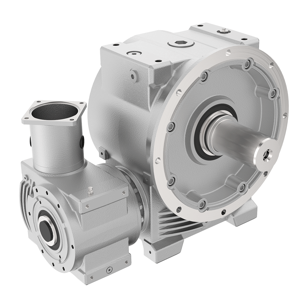 Double worm gear unit