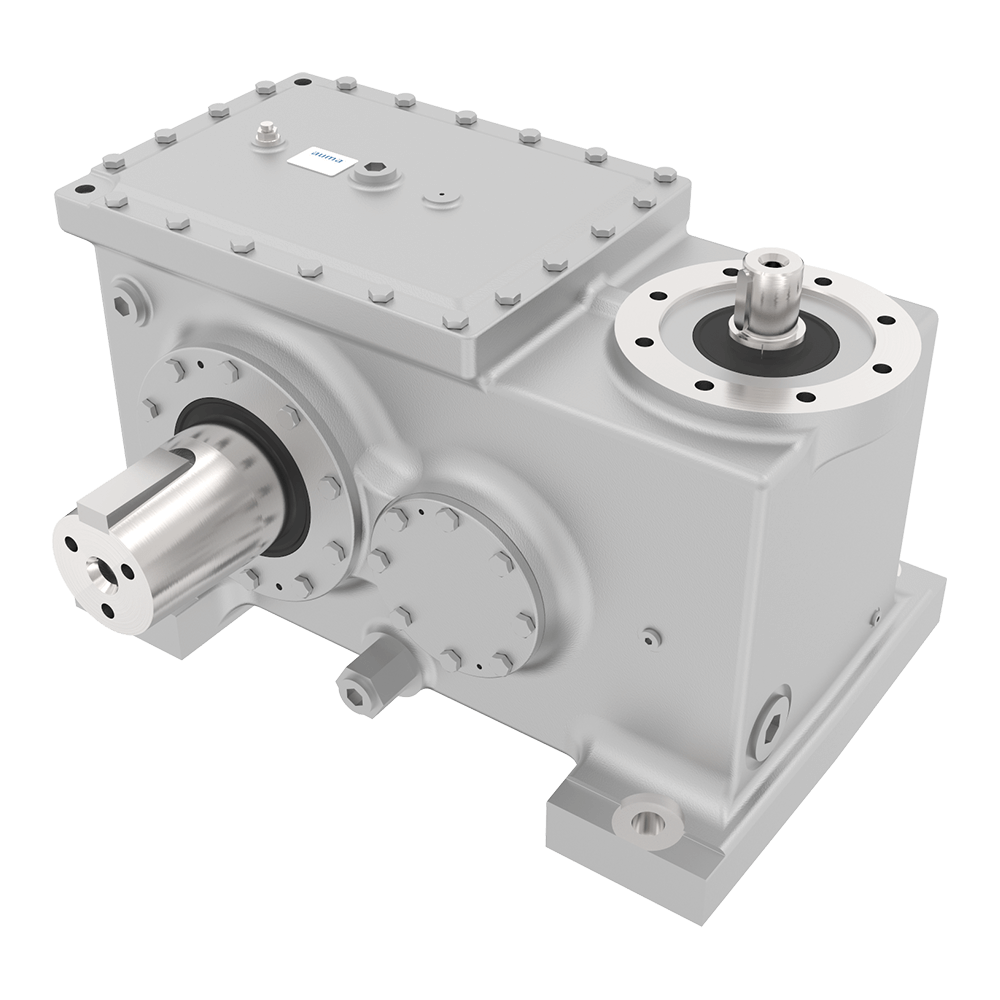 Worm helical gear unit