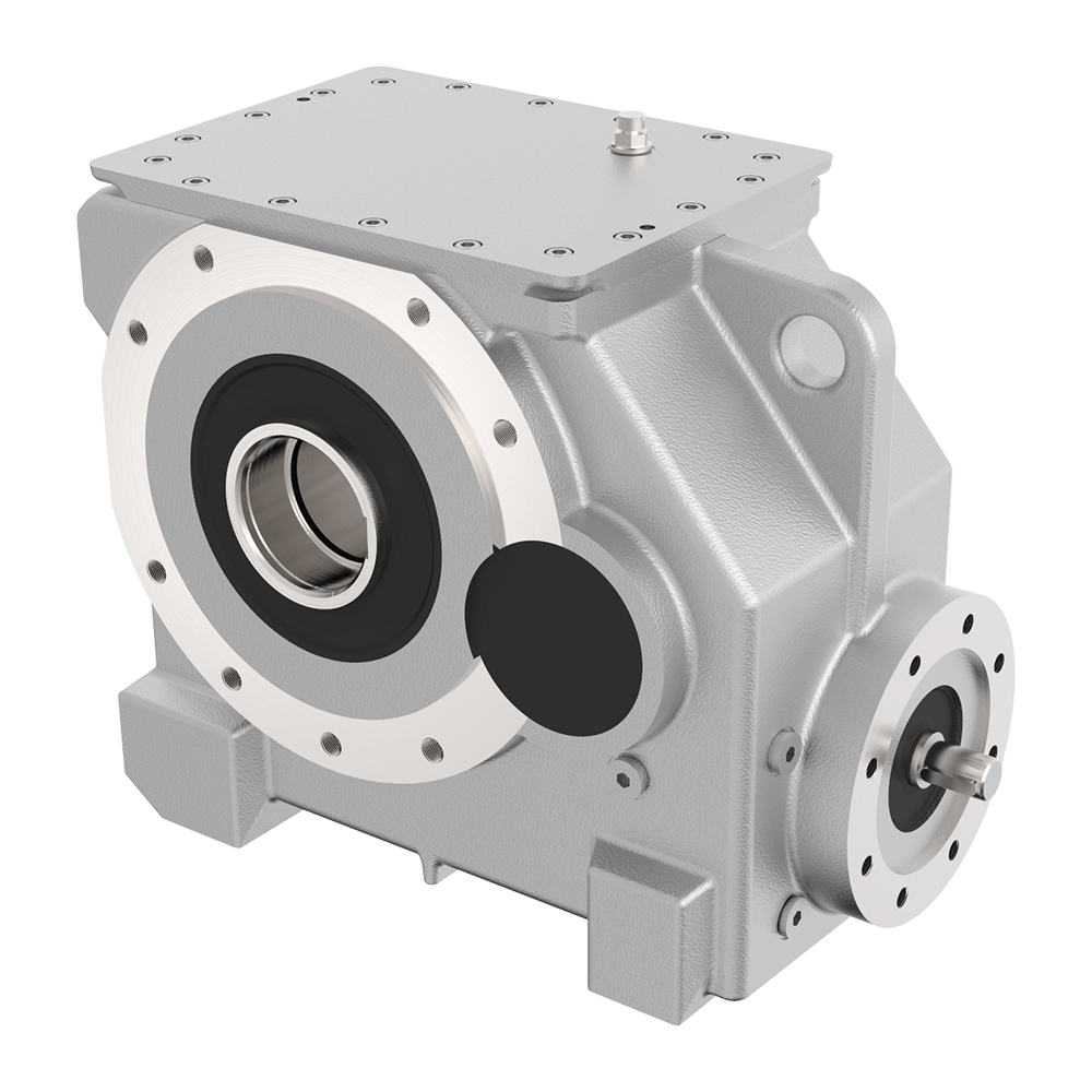 Worm helical gear unit